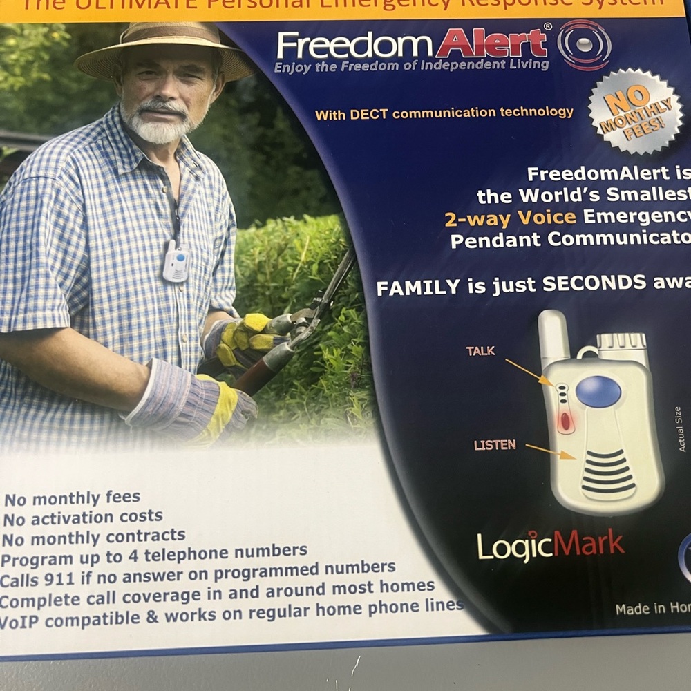 LOGIMARK FREEDOM ALERT PERSONAL EMERGENCY RESPONSE SYSTEM MODEL 35511‎ NEW OPEN